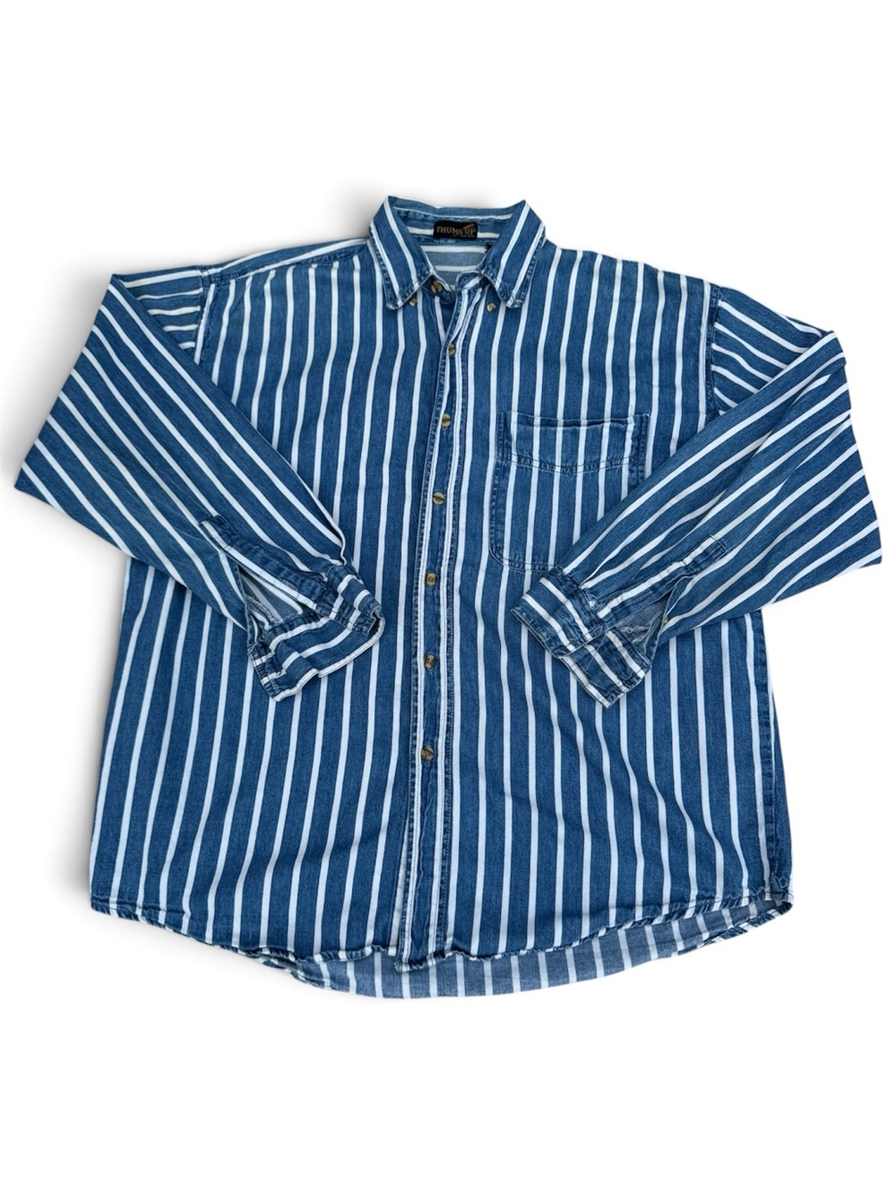 Vintage Thums Up striped long sleeve button up